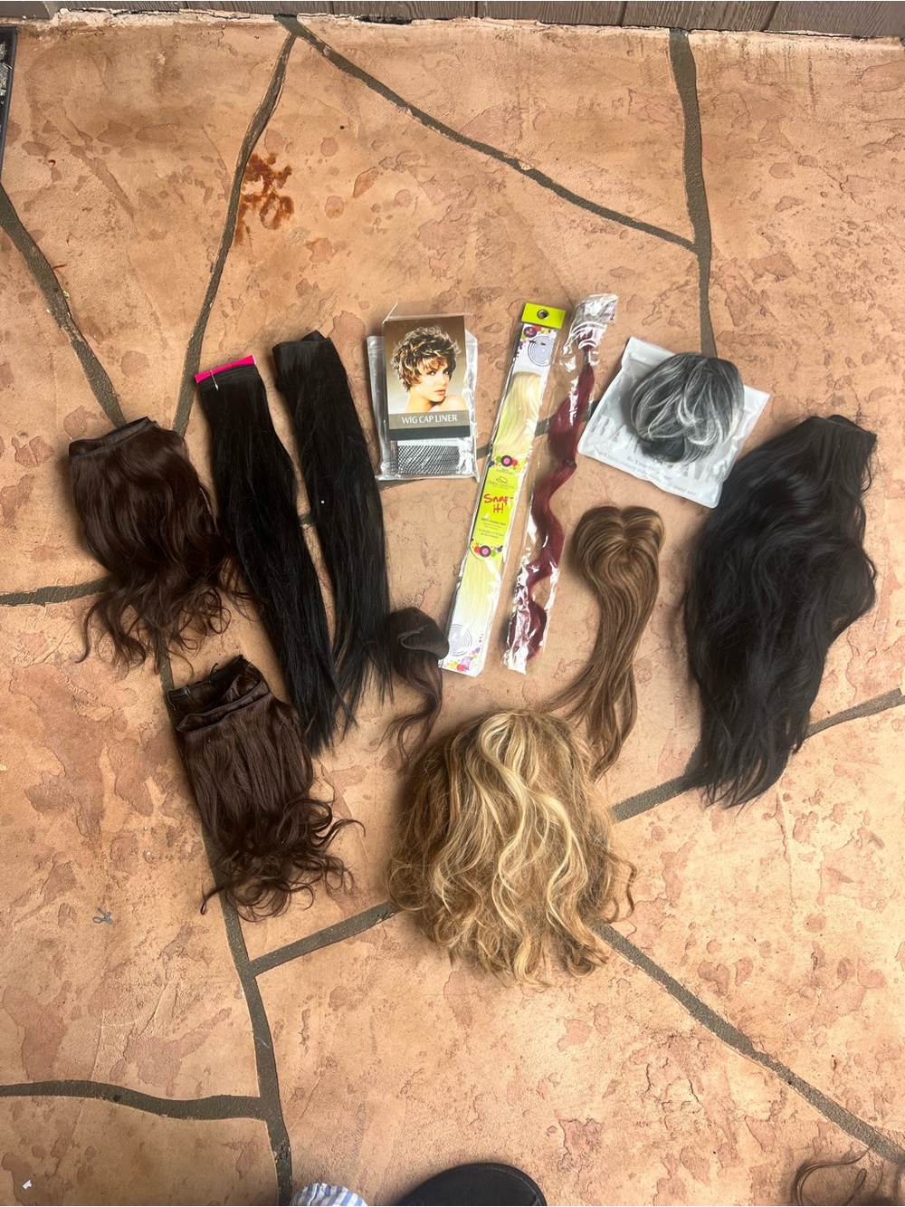 Assorted Women's Hairpieces & Extensions - Black, Brown, Blonde